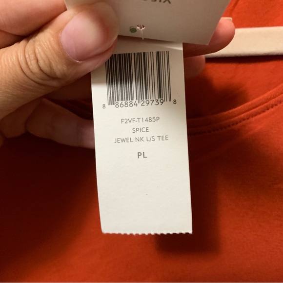 NWT Eileen Fisher Jewel Neck Long Sleeve Tee in Spice Size Petite Large - Picture 4 of 6